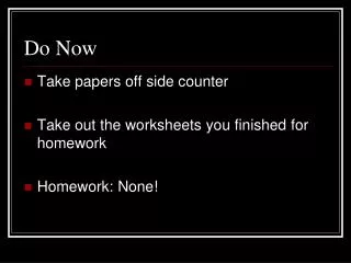 do now
