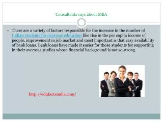 Consultants says about MBA