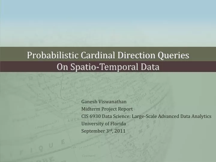 probabilistic cardinal direction queries on spatio temporal data
