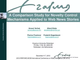 A Comparison Study for Novelty Control Mechanisms Applied to Web News Stories