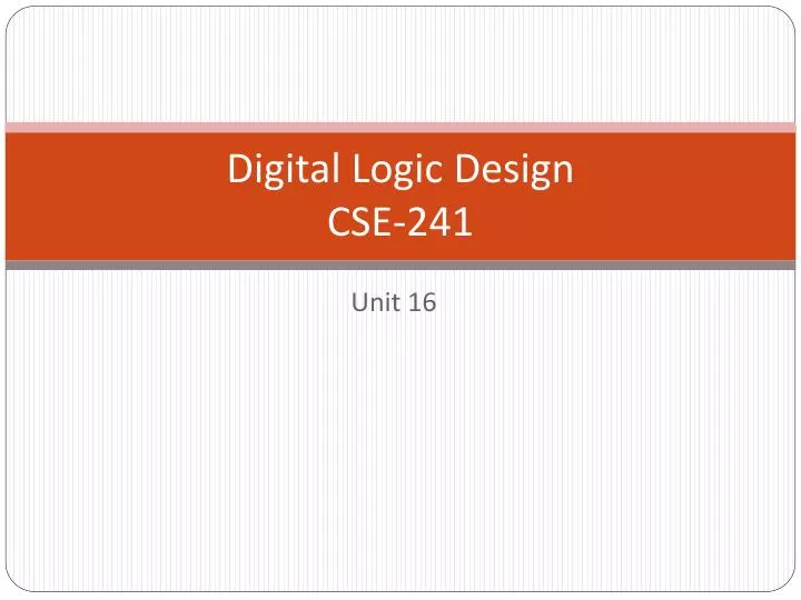 digital logic design cse 241