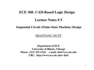 ECE 368: CAD-Based Logic Design