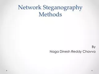 Network Steganography Methods