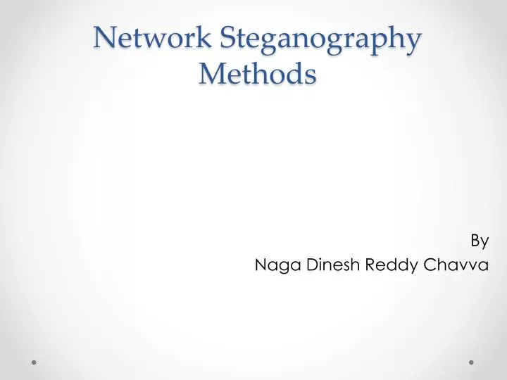 network steganography methods