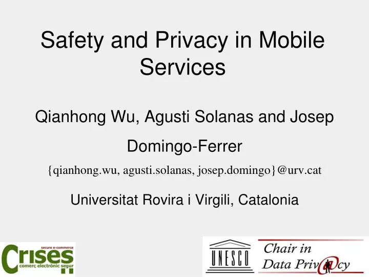 safety and privacy in mobile services