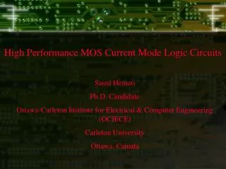 High Performance MOS Current Mode Logic Circuits