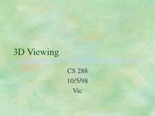 3D Viewing