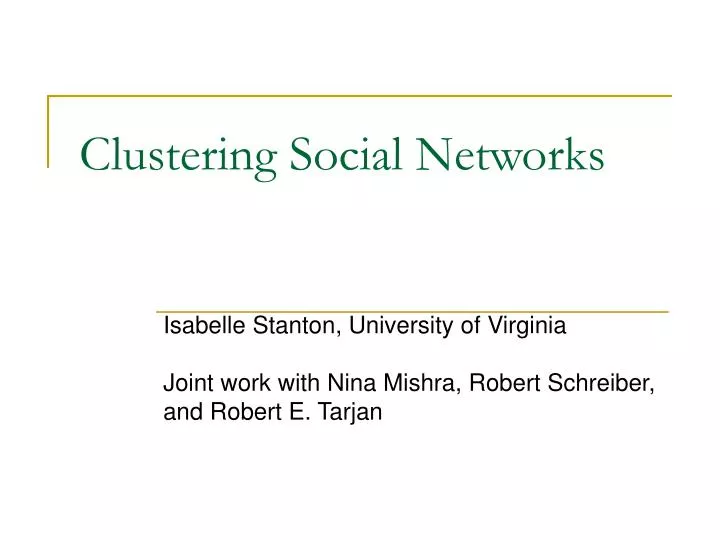clustering social networks