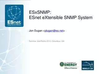 ESxSNMP: ESnet eXtensible SNMP System