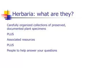 Herbaria: what are they?