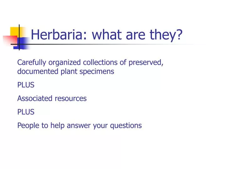 herbaria what are they