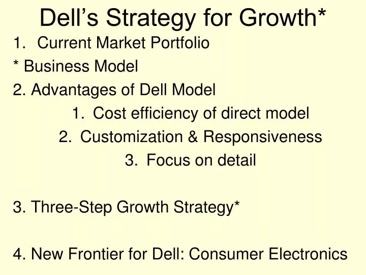 dell s strategy for growth