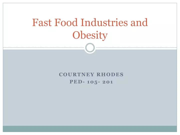 fast food industries and obesity
