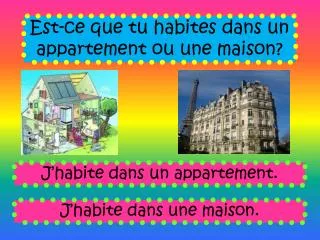 Est-ce que tu habites dans un appartement ou une maison?