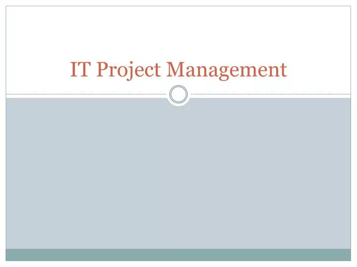 it project management