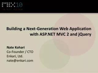 Building a Next-Generation Web Application with ASP.NET MVC 2 and jQuery