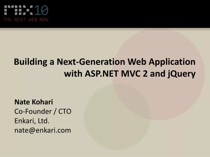 building a next generation web application with asp net mvc 2 and jquery