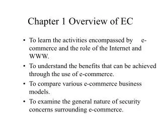 Chapter 1 Overview of EC