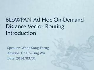 6LoWPAN Ad Hoc On-Demand Distance Vector Routing Introduction