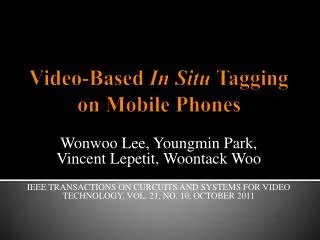 Video-Based In Situ Tagging on Mobile Phones