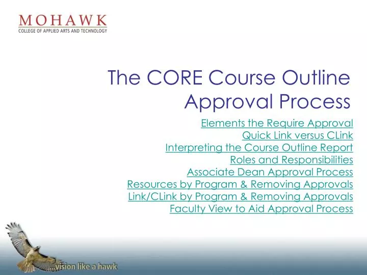 the core course outline approval process