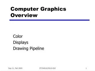 Computer Graphics Overview