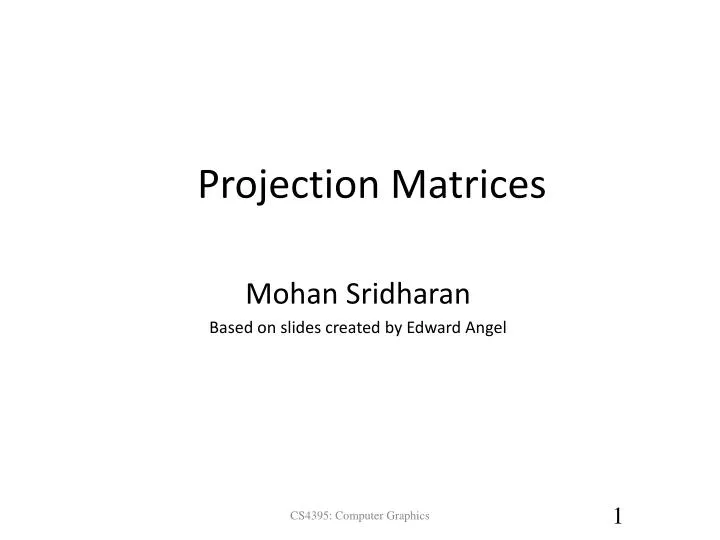 projection matrices