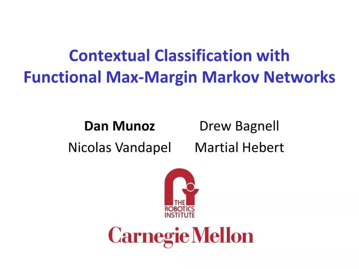 contextual classification with functional max margin markov networks