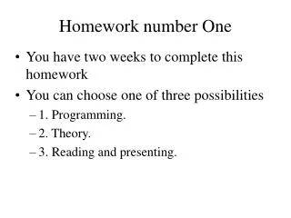 Homework number One