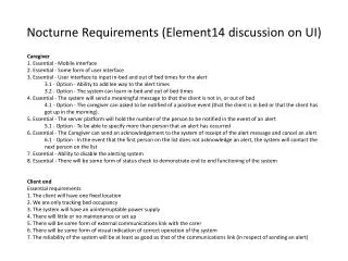 Nocturne Requirements (Element14 discussion on UI)