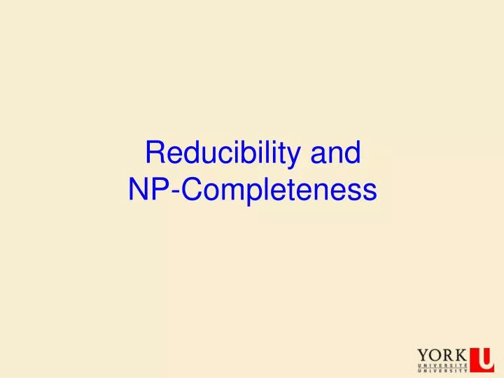 reducibility and np completeness