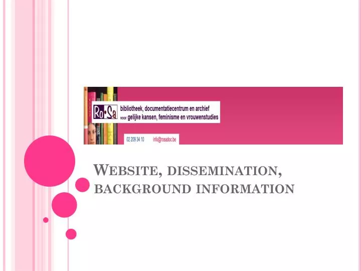 website dissemination background information