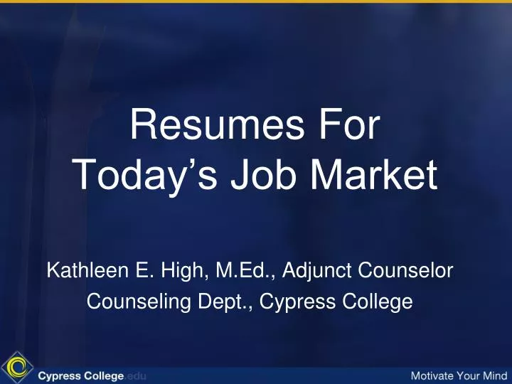 resumes for today s job market