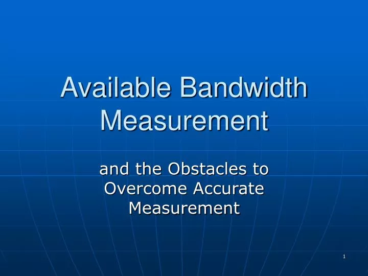 available bandwidth measurement