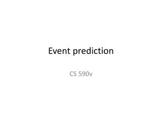Event prediction