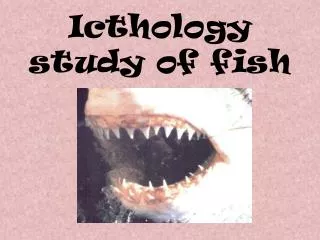 Icthology study of fish