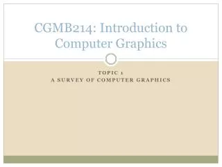 CGMB214: Introduction to Computer Graphics