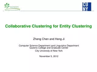 Collaborative Clustering for Entity Clustering