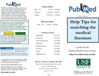 A guide from the Shimberg Health Sciences Library library.hscf
