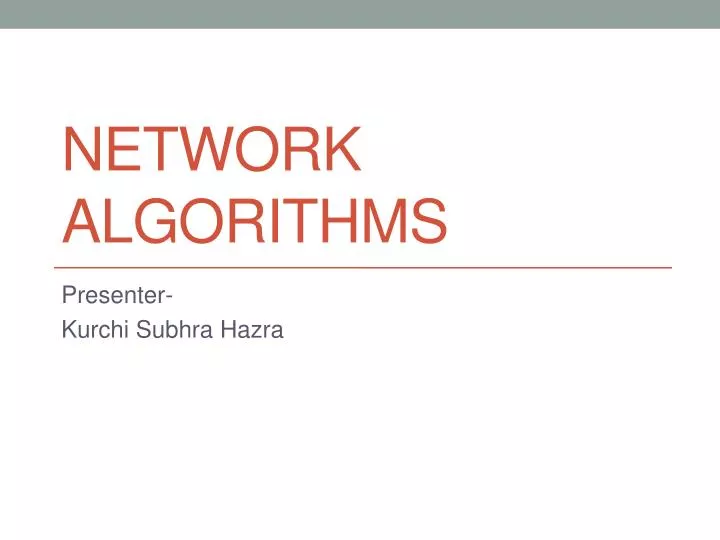 network algorithms