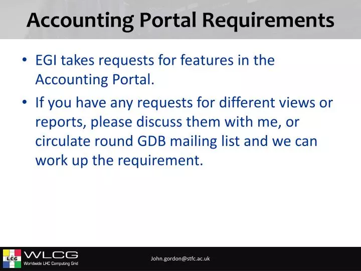 accounting portal requirements