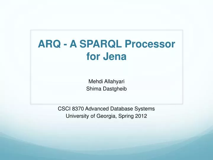 arq a sparql processor for jena