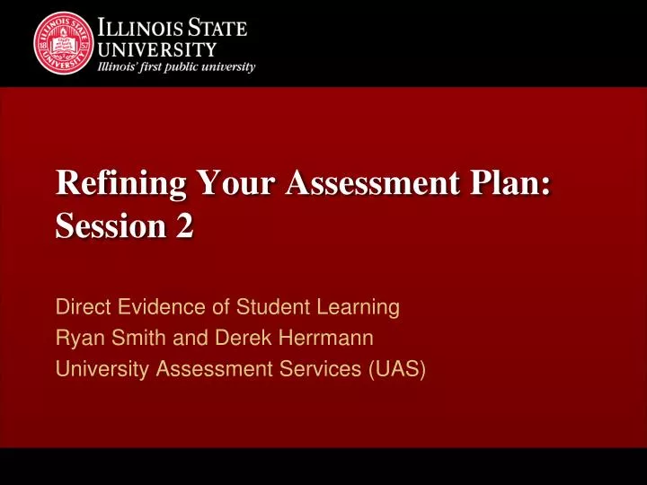 refining your assessment plan session 2