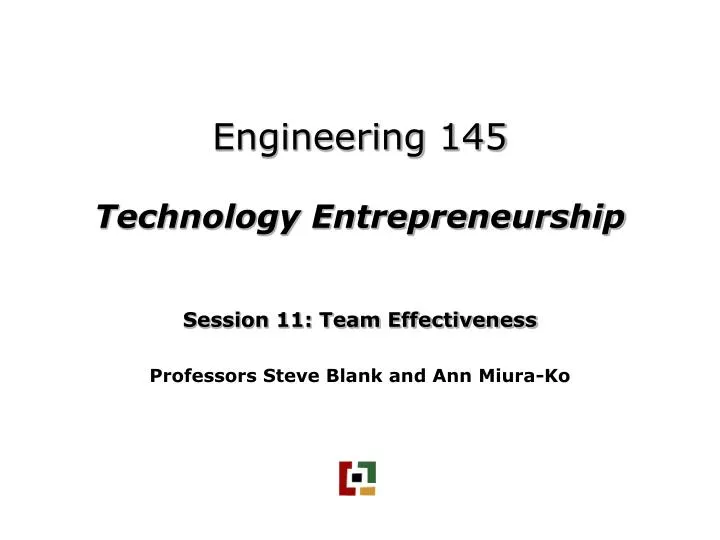 engineering 145 technology entrepreneurship