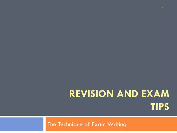 revision and exam tips