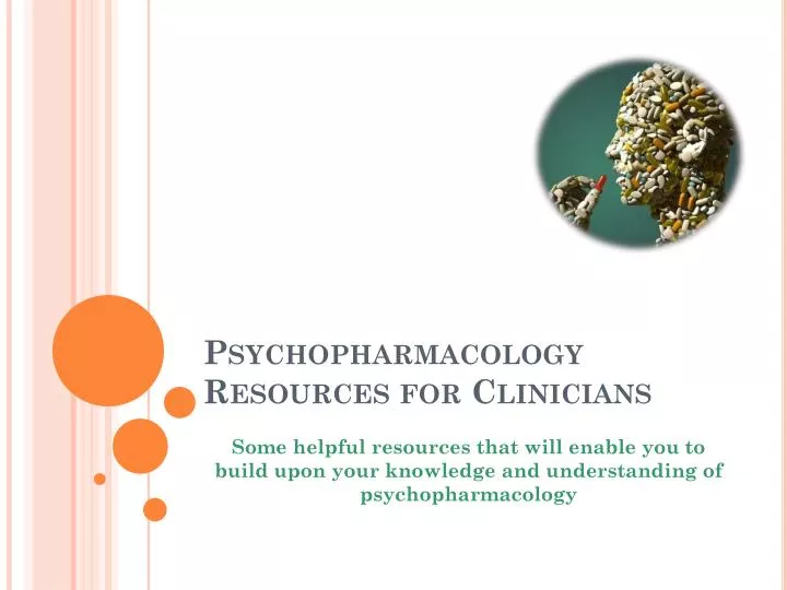 psychopharmacology resources for clinicians