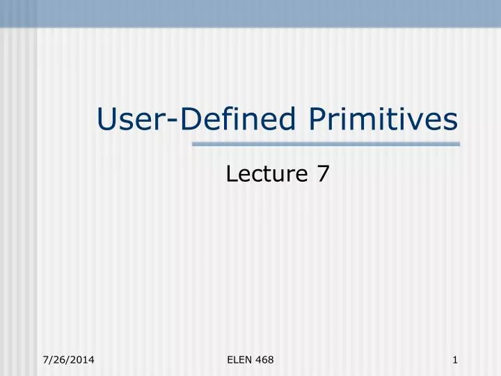 user defined primitives