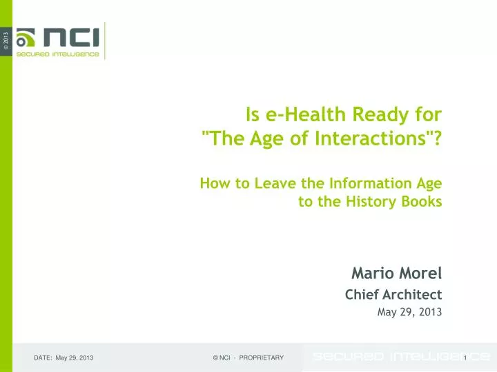 is e health ready for the age of interactions how to leave the information age to the history books
