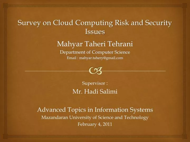 mahyar taheri tehrani department of computer science email mahyar tahery@gmail com