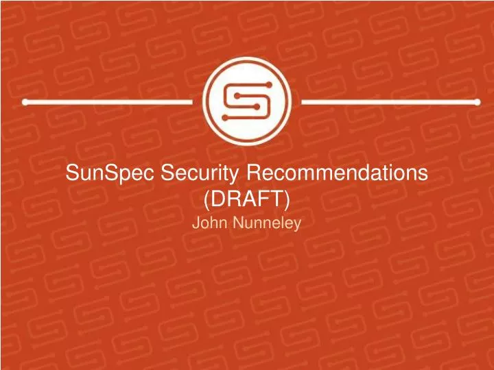 sunspec security recommendations draft